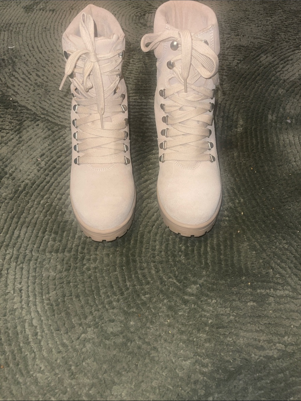 Steve Madden Blush Pink Lace-Up Hiking Boots